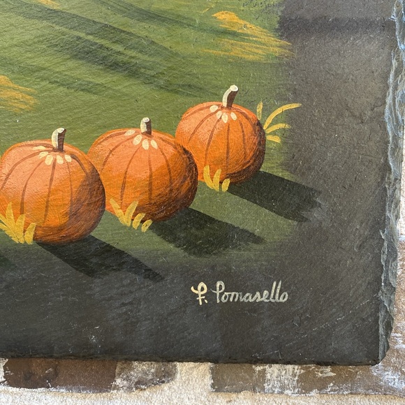 “Welcome” Fall Scene on Slate Wall Hanging Decor - Picture 2 of 7